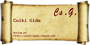 Csiki Gida névjegykártya